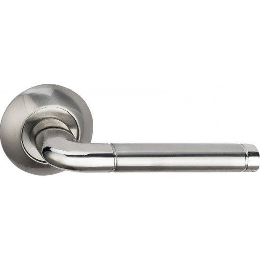 Ручка дверная на круглой накладке BUSSARE LINDO A-34-10 CHROME/S.CHROME Хром/хром матовый