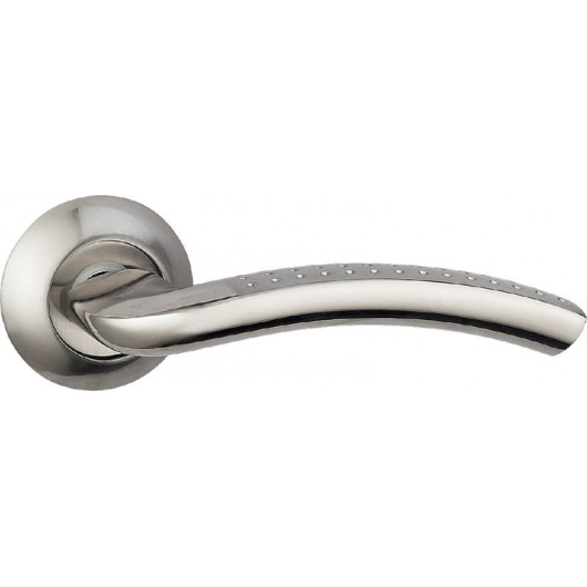 Ручка дверная на круглой накладке BUSSARE PRATICO A-09-10 CHROME/S.CHROME Хром/хром матовый