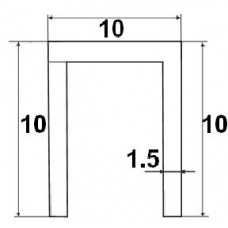 Нижняя направляющая 1м 10х10мм MORELLI TRACK-B 10x10x10 1M