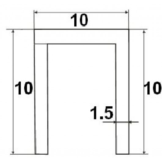 Нижняя направляющая 1м 10х10мм MORELLI TRACK-B 10x10x10 1M