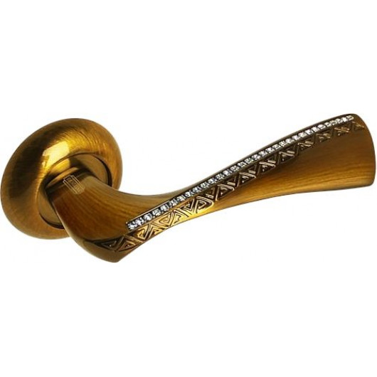 Ручка PALIDORE на круглой розетке Х12BCF Crystal, блест. кофе + кристаллы