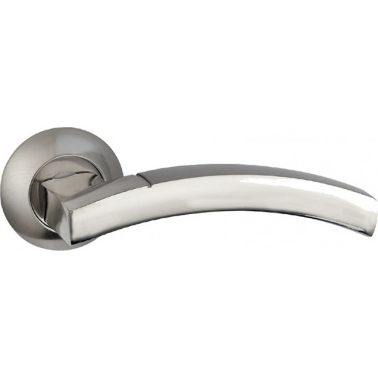 Ручка дверная на круглой накладке BUSSARE SOLIDO A-37-10 CHROME/S.CHROME Хром/хром матовый