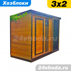 Хозблок 2×2 м с дровником 1×2 м (тик / коричневый)