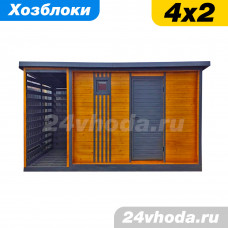 Хозблок 3×2 м с дровником 1×2 м (тик / графит 7024)