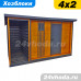 Хозблок 3×2 м с дровником 1×2 м (тик / графит 7024)