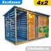 Хозблок 3×2 м с дровником 1×2 м (тик / графит 7024)