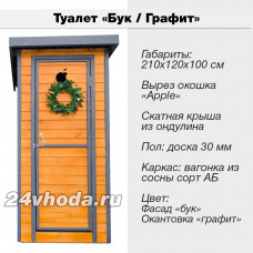 Туалет деревянный с покраской — «Бук / Графит»