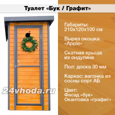 Туалет деревянный с покраской — «Бук / Графит»