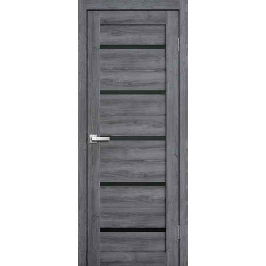 FLY DOORS L26 - (Черное стекло) - Дуб Стоунвуд 3D