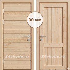 Входная деревянная дверь «ЗИМА 2К - Имитация бруса / Классика»