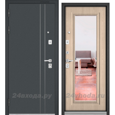 БУЛЬДОРС - PREMIUM 90 D5 9P-140 ЗЕРКАЛО - (Черный шелк / Ясень ривьера крем)