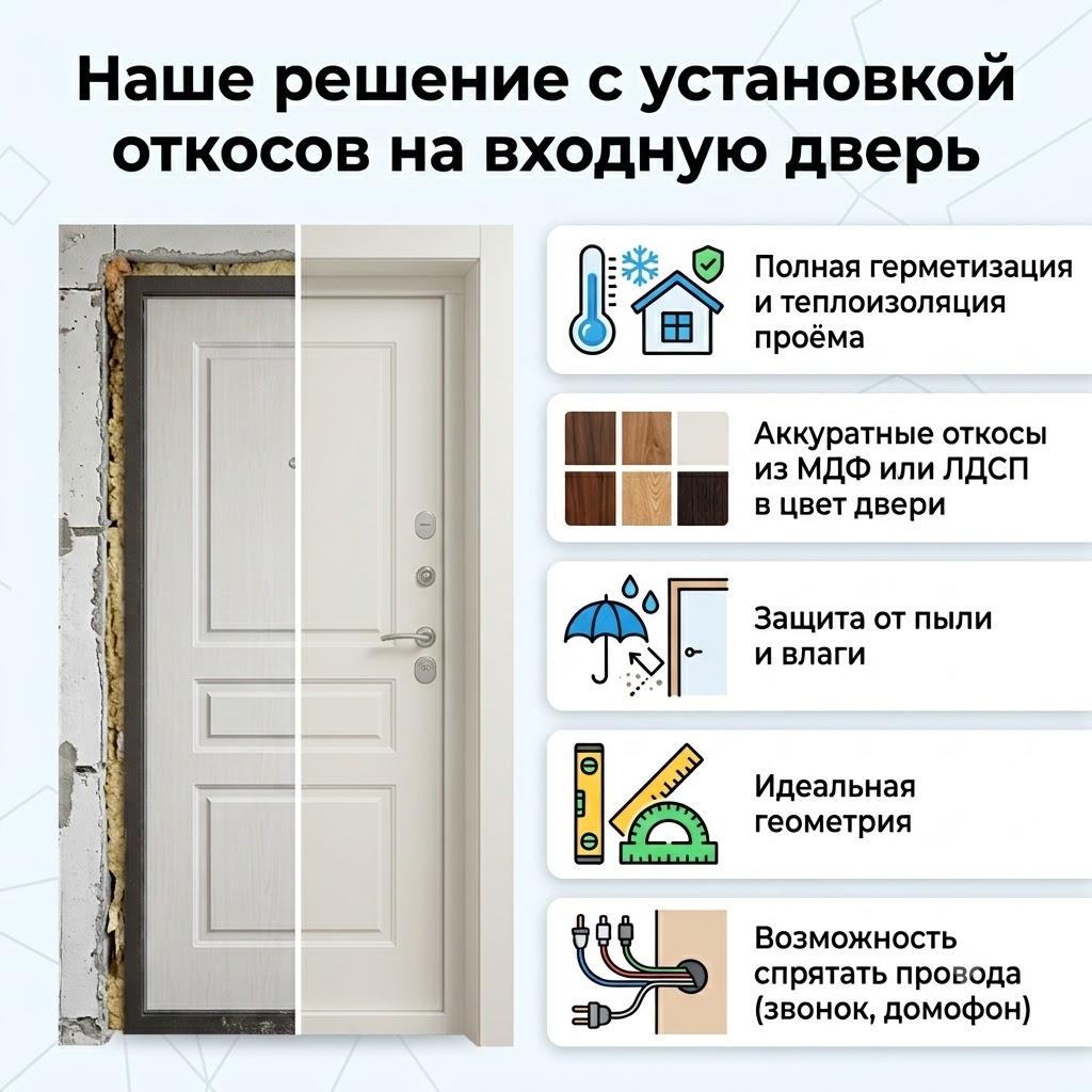 Входная дверь с откосами – решение